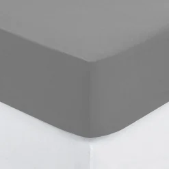 Drap-housse en coton - gris - bonnet H30cm - 160x200 cm - Atmosphera>Atmosphera Créateur D'Intérieur Sale