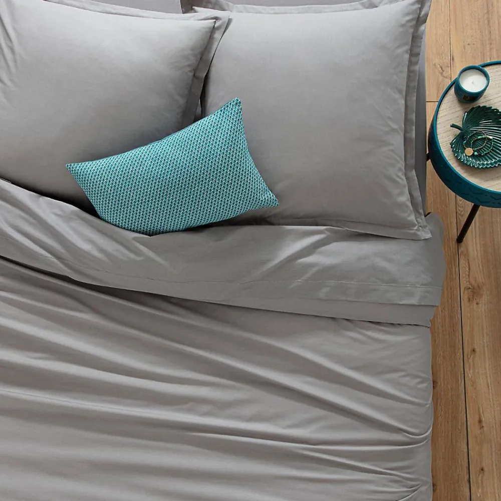 Atmosphera Créateur D'Intérieur Drap-housse en coton - gris - bonnet H30cm - 90x190 cm - Atmosphera* Drap Housse|Drap Housse