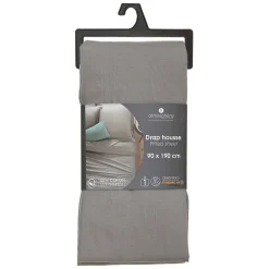 Atmosphera Créateur D'Intérieur Drap-housse en coton - gris - bonnet H30cm - 90x190 cm - Atmosphera* Drap Housse|Drap Housse