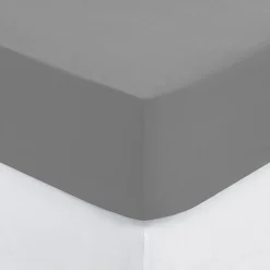 Atmosphera Créateur D'Intérieur Drap-housse en coton - gris - bonnet H30cm - 90x190 cm - Atmosphera* Drap Housse|Drap Housse