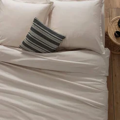 Atmosphera Créateur D'Intérieur Drap-housse en coton - lin - bonnet H30cm - 140x190 cm - Atmosphera* Drap Housse|Drap Housse