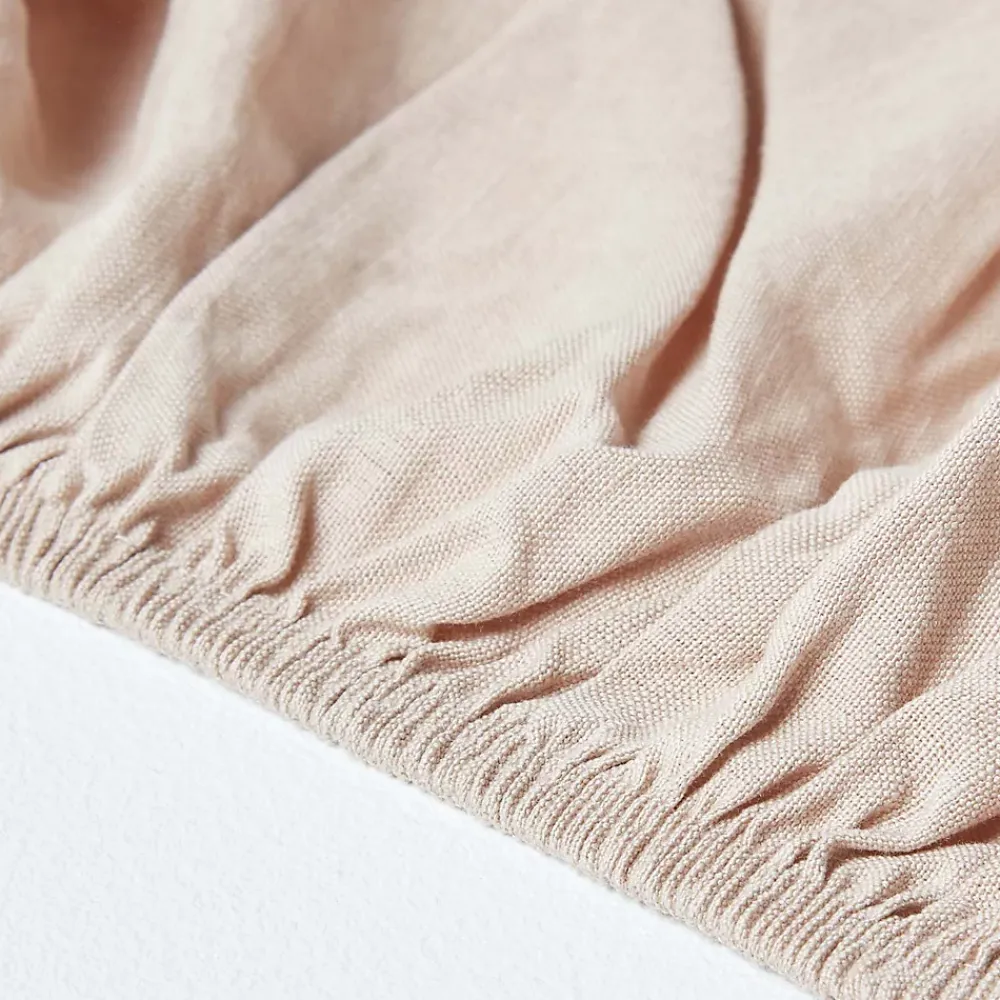 Homescapes Drap-housse en lin lavé beige - 140 x 190 cm -* Drap Housse|Drap Housse