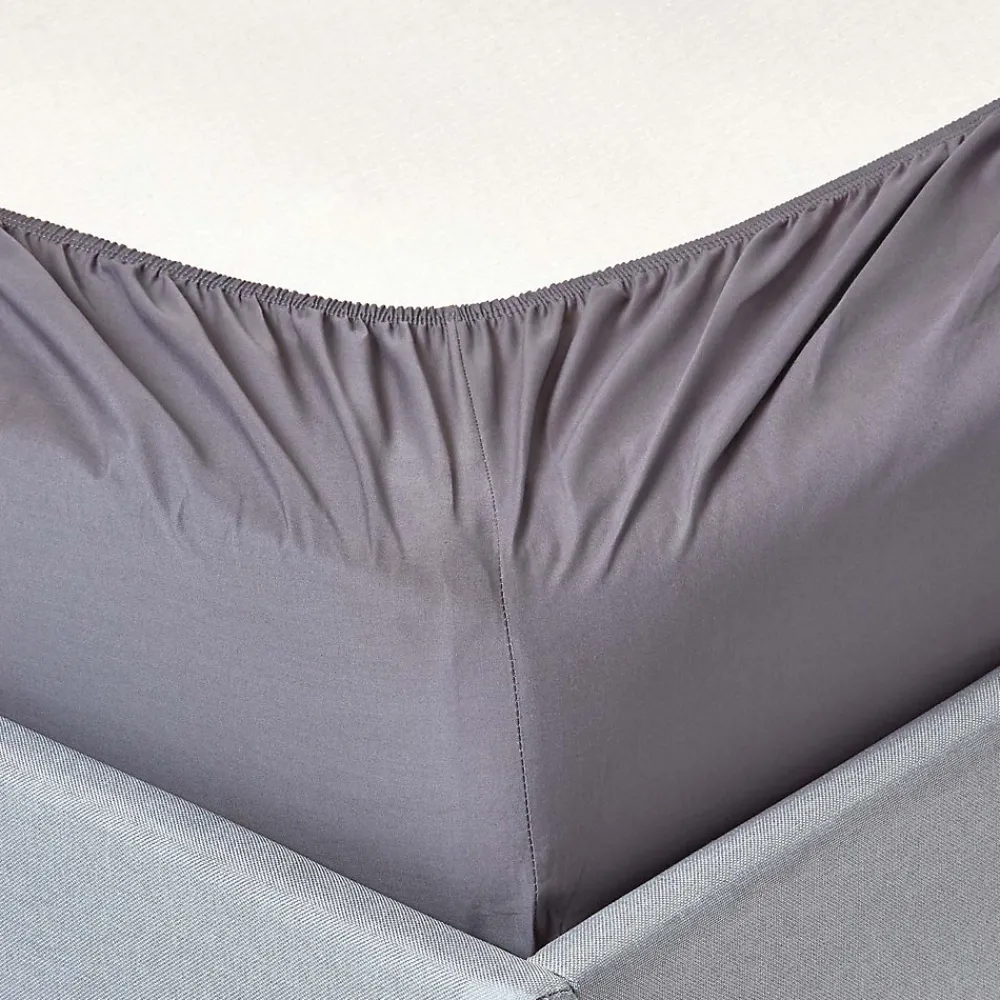 Drap-housse gris foncé 100% coton égyptien 200 fils 90 x 190 cm ->Homescapes Best