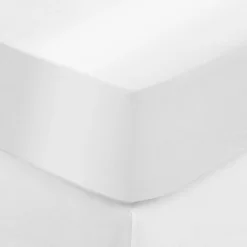 Drap-housse Isadora satin 160x200cm blanc - Atmosphera>Atmosphera Créateur D'Intérieur Online