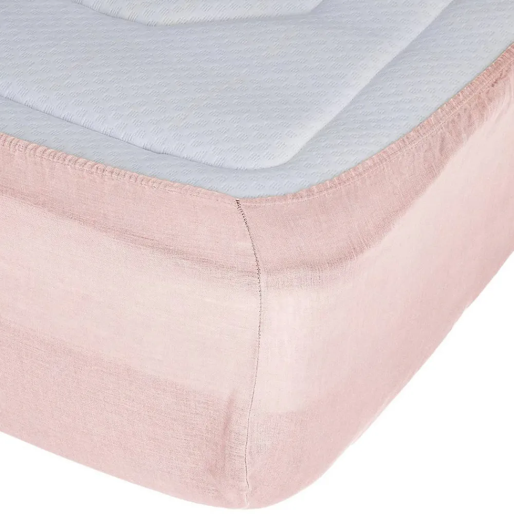 Drap-housse Linah - rose - lin lavé 140x190 cm - Atmosphera>Atmosphera Créateur D'Intérieur New