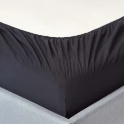 Homescapes Drap-housse noir 100% coton égyptien 200 fils 120 x 190 cm -* Drap Housse|Drap Housse