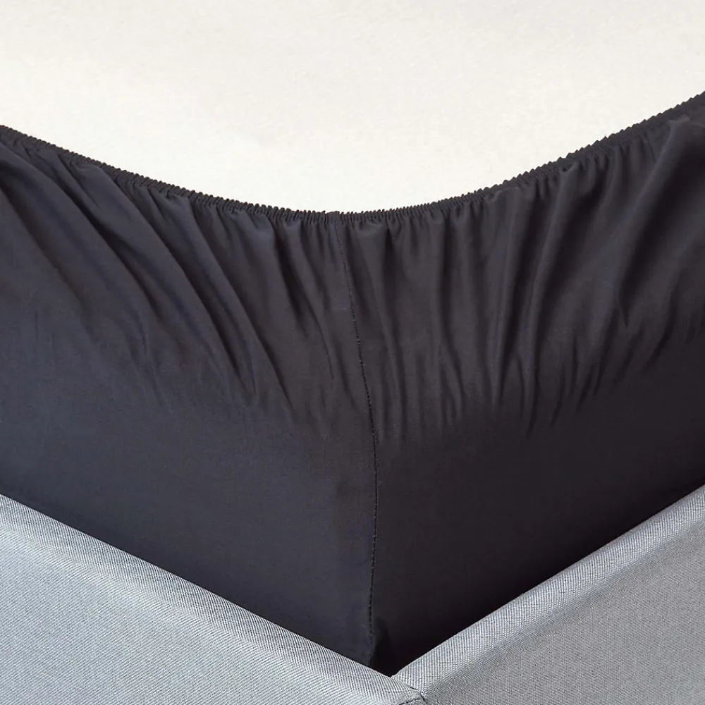 Homescapes Drap-housse noir 100% coton égyptien 200 fils 120 x 190 cm -* Drap Housse|Drap Housse