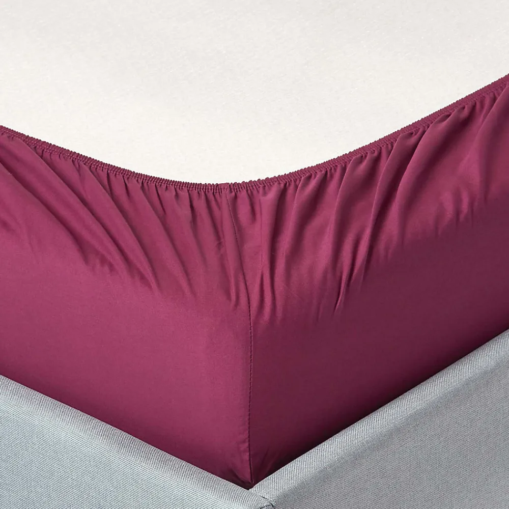 Homescapes Drap-housse prune 100% coton égyptien 200 fils 90 x 190 cm -* Drap Housse|Drap Housse