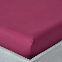 Homescapes Drap-housse prune 100% coton égyptien 200 fils 90 x 190 cm -* Drap Housse|Drap Housse