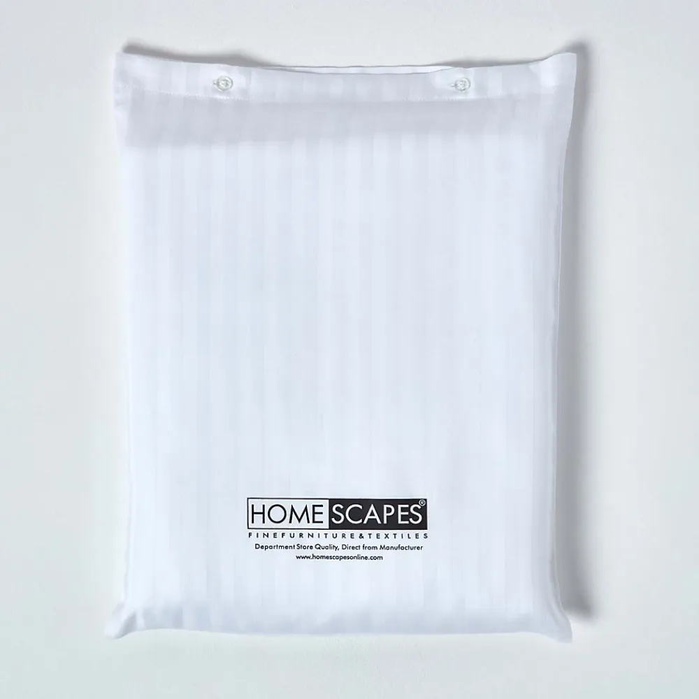 Homescapes Drap-housse rayé 180 x 200 cm 100% coton égyptien 330 fils coloris blanc -* Drap Housse|Drap Housse