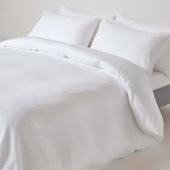 Homescapes Drap-housse rayé 180 x 200 cm 100% coton égyptien 330 fils coloris blanc -* Drap Housse|Drap Housse