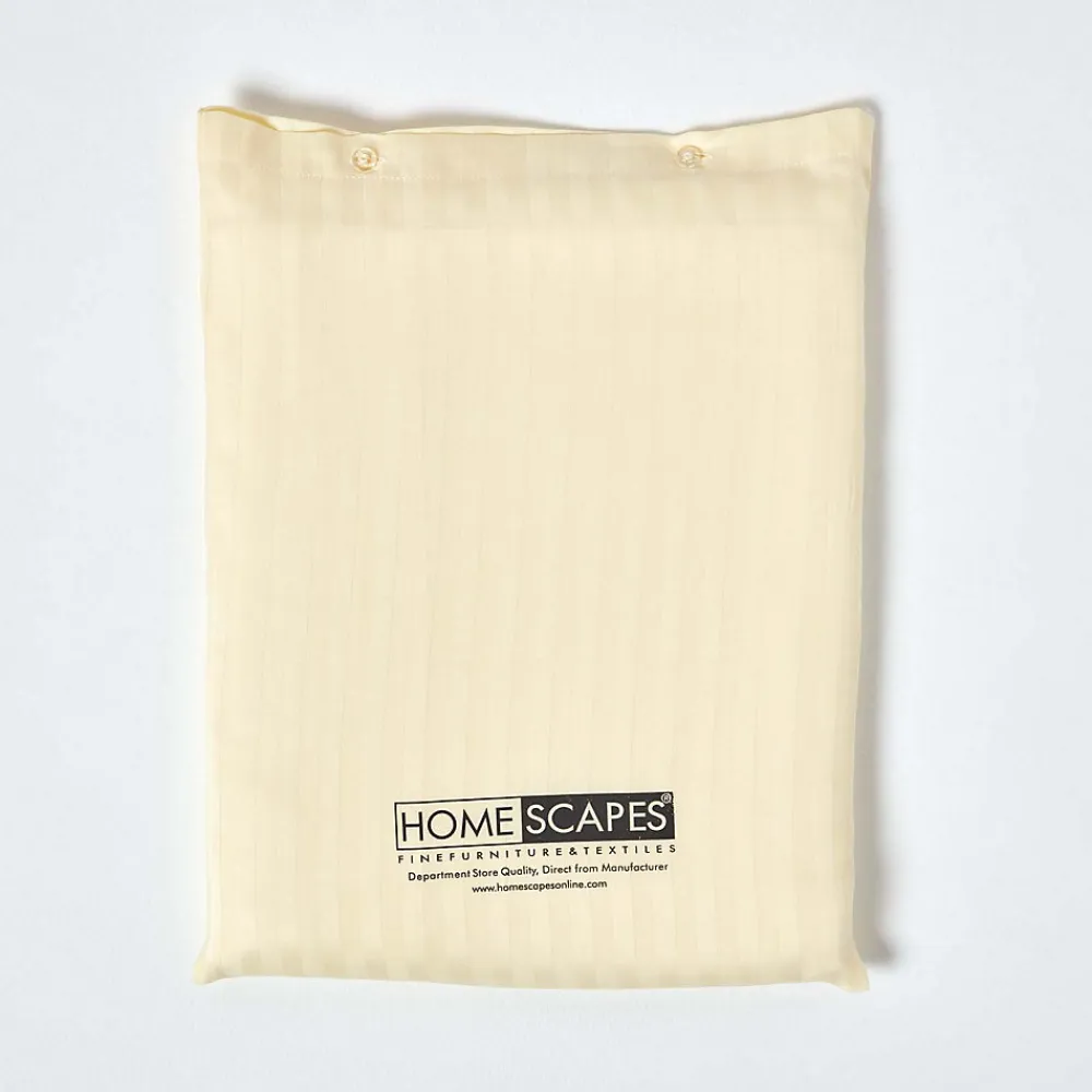 Drap-housse rayé 180 x 200 cm 100% coton égyptien 330 fils coloris jaune pastel ->Homescapes Sale