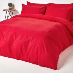 Homescapes Drap-housse rouge 100% coton égyptien 200 fils 140 x 200 cm -* Drap Housse|Drap Housse