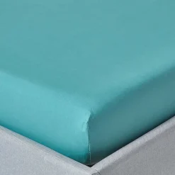 Drap-housse sarcelle 100% coton égyptien 200 fils 90 x 190 cm ->Homescapes Clearance