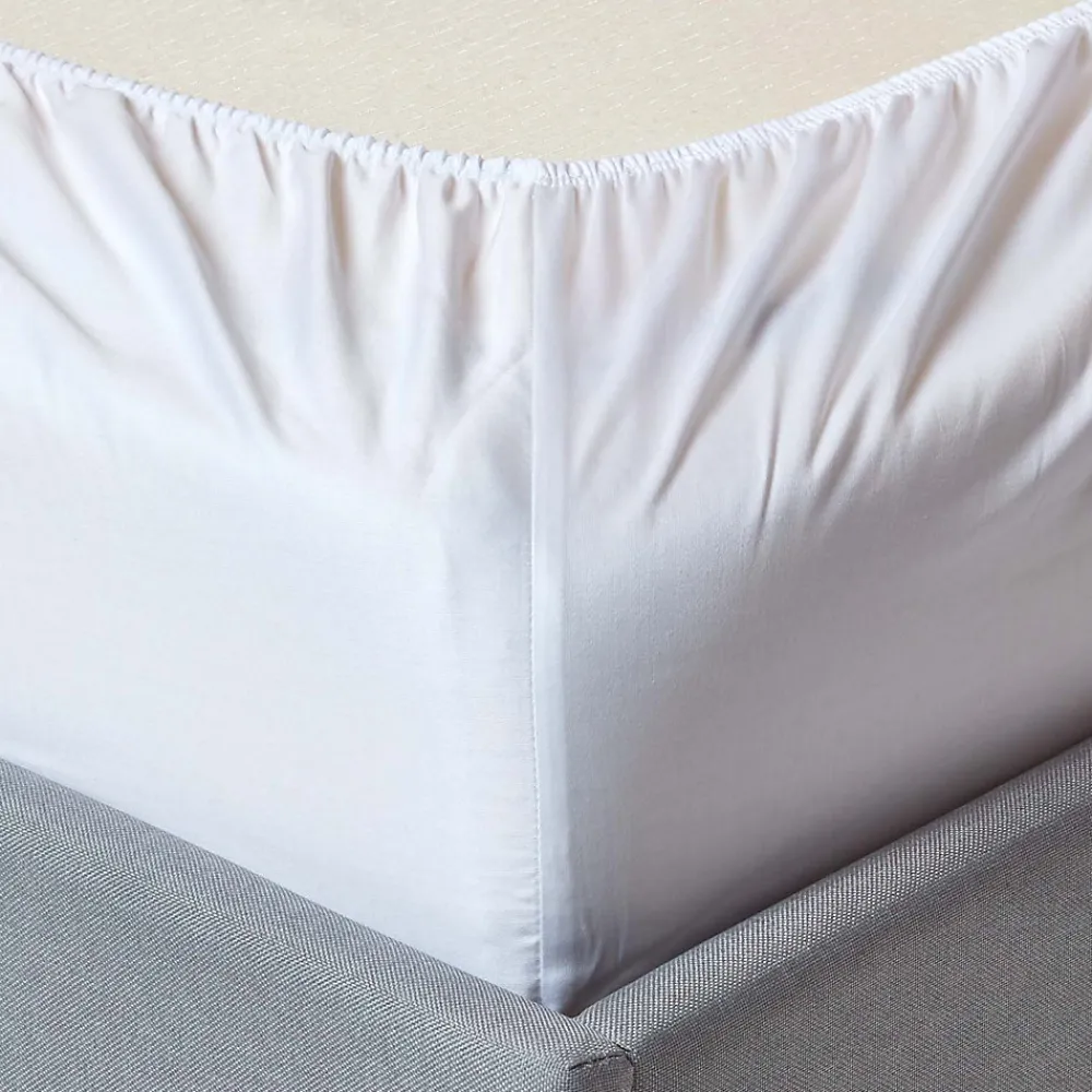 Drap-housse spécial matelas épais 180 x 200 cm coton égyptien bio 400 fils blanc ->Homescapes Clearance
