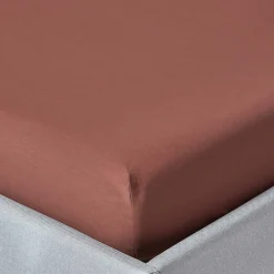 Homescapes Drap-housse uni 90 x 190 cm 100 % coton égyptien 200 fils coloris chocolat -* Drap Housse|Drap Housse