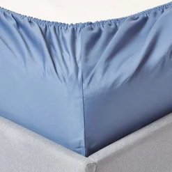 Homescapes Drap-housse uni 140 x 190 cm 100 % coton égyptien 1000 fils coloris bleu -* Drap Housse|Drap Housse