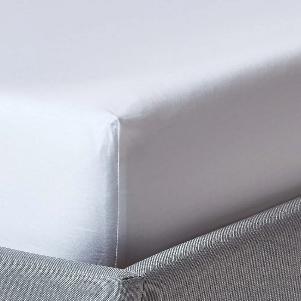 Homescapes Drap-housse uni 160 x 200 cm 100 % coton égyptien biologique 400 fils blanc -* Drap Housse|Drap Housse