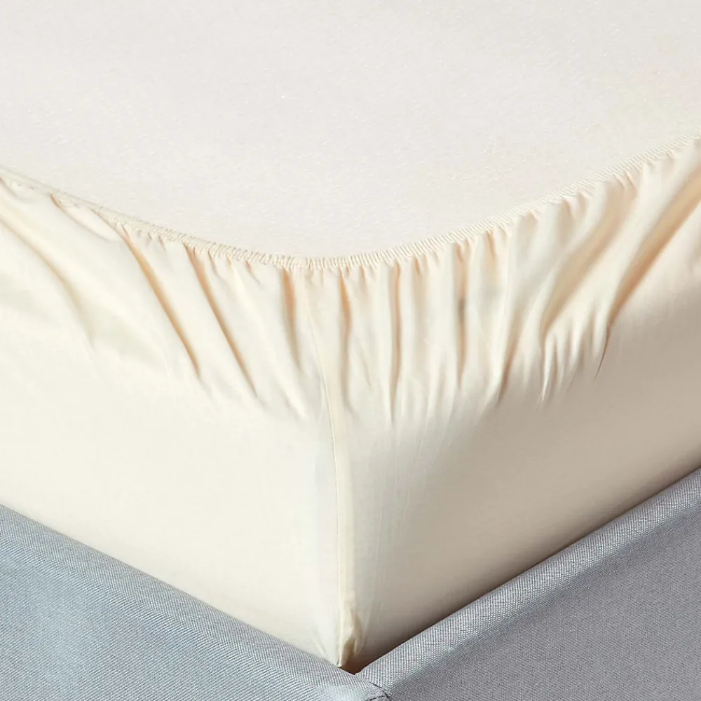 Homescapes Drap-housse uni 180 x 200 cm 100 % coton égyptien 200 fils coloris crème -* Drap Housse|Drap Housse