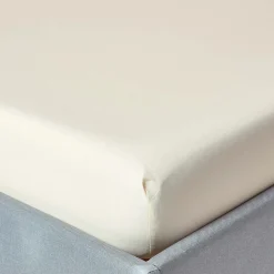 Homescapes Drap-housse uni 180 x 200 cm 100 % coton égyptien 200 fils coloris crème -* Drap Housse|Drap Housse