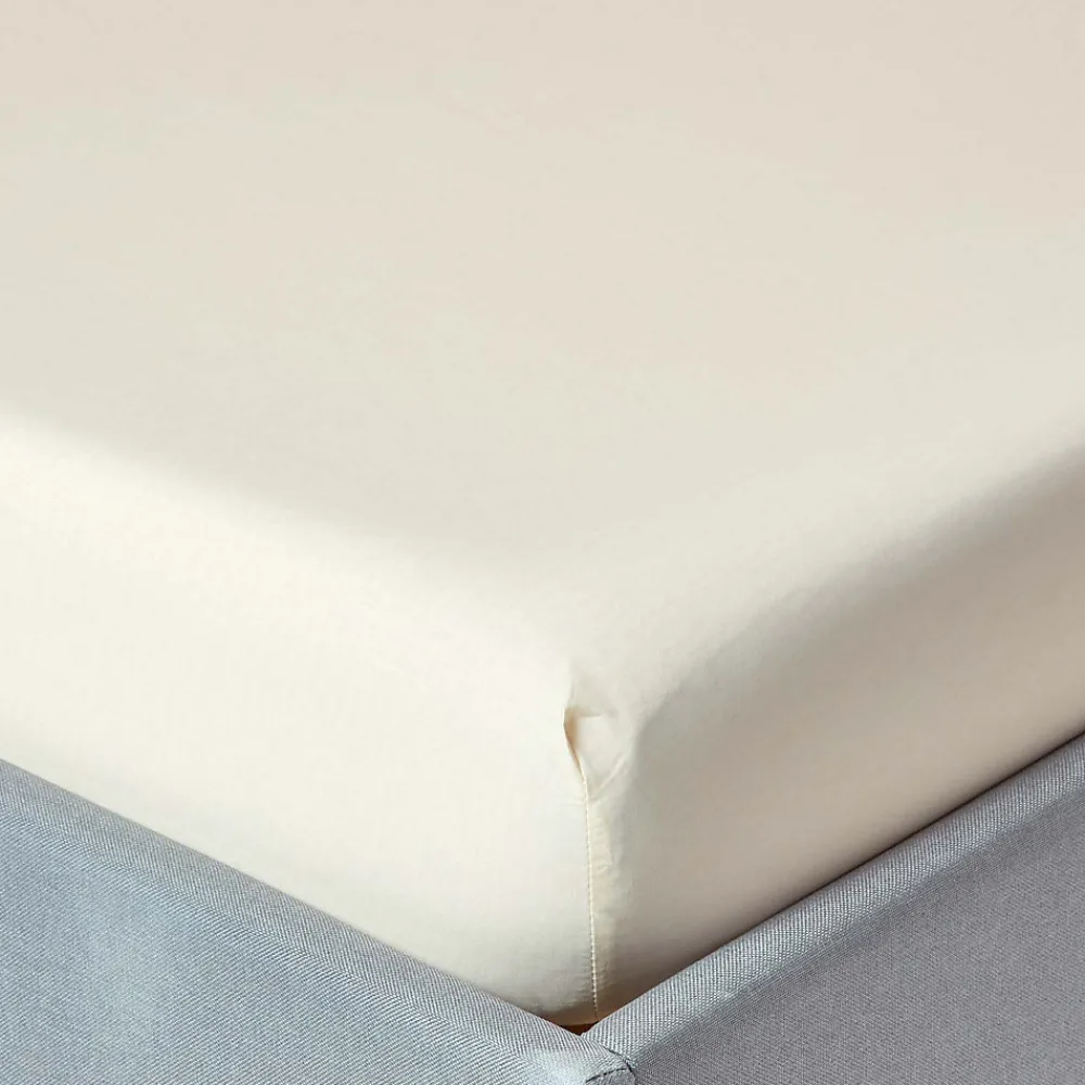 Homescapes Drap-housse uni 180 x 200 cm 100 % coton égyptien 200 fils coloris crème -* Drap Housse|Drap Housse