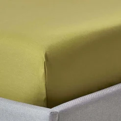 Homescapes Drap-housse uni grand bonnet 100 % coton égyptien 1000 fils vert olive 90 x 190 cm -* Drap Housse|Drap Housse