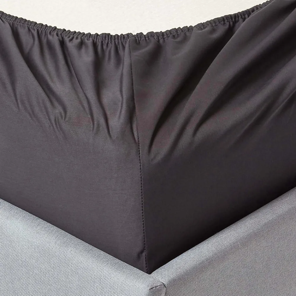Homescapes Drap-housse uni grand bonnet 100 % coton égyptien 1000 fils coloris gris foncé 180 x 200 cm -* Drap Housse|Drap Housse