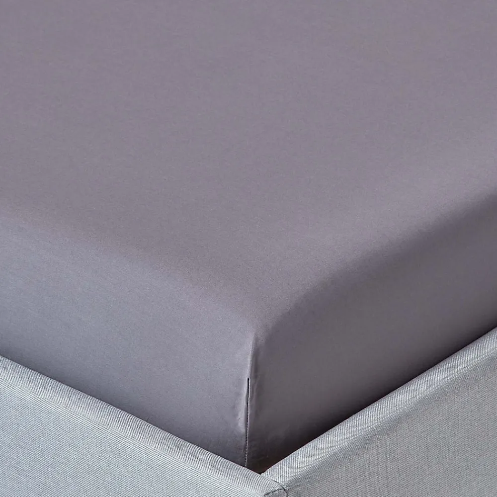 Homescapes Drap-housse uni gris foncé 100 % coton égyptien 200 fils matelas épais 180 x 200 cm -* Drap Housse|Drap Housse