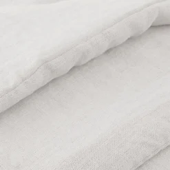Édredon 90 x 200 cm lin lavé blanc avec 4 nouettes en jute - LUISA><noscript><img width=