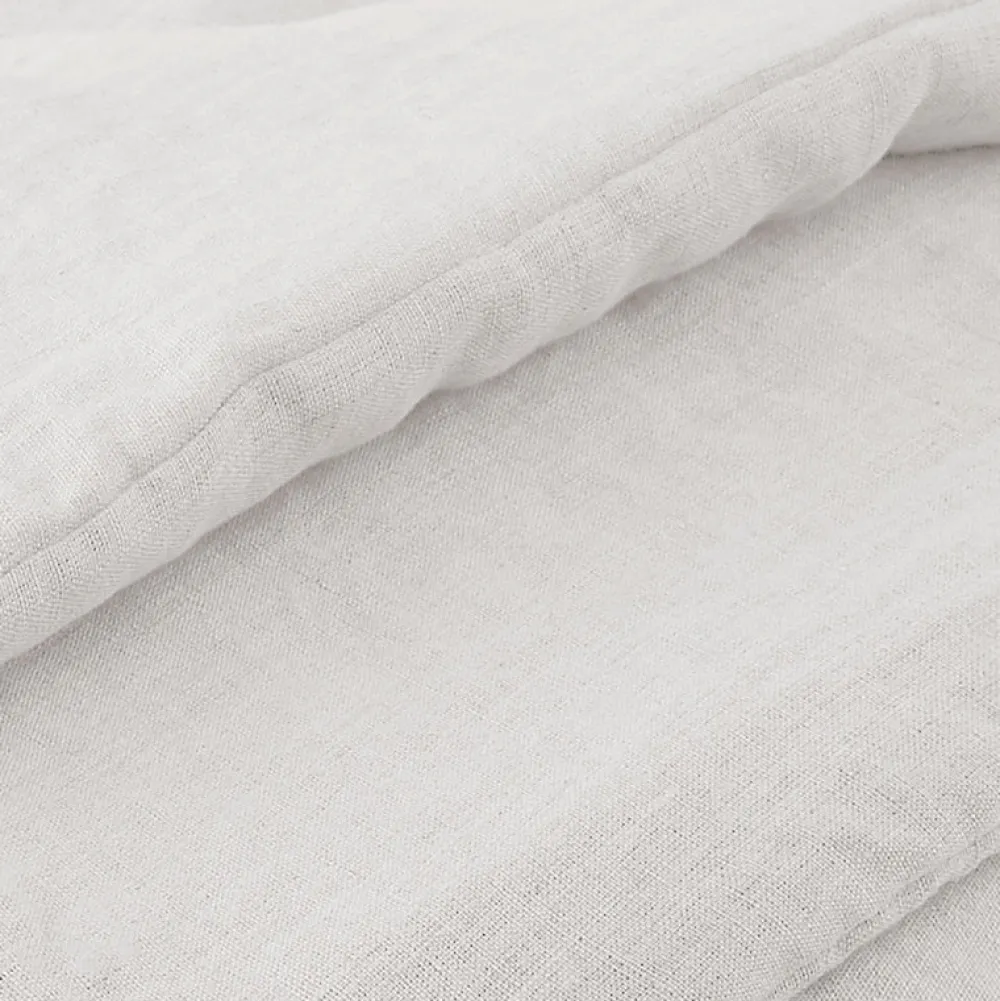 Édredon 90 x 200 cm lin lavé blanc avec 4 nouettes en jute - LUISA>Meubletmoi Outlet