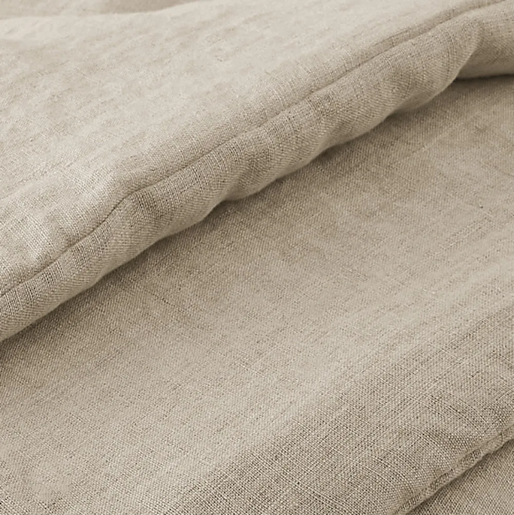 Édredon 150 x 150 cm lin lavé sable avec 4 nouettes en jute - LUISA>Meubletmoi Best