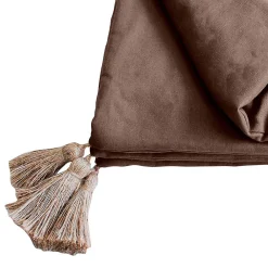 Decostars Édredon Panama 90x190 cm pompons jute vison* Boutis, Couvre-Lit, Édredon