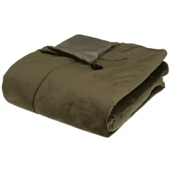 Édredon Sonia - velours - vert kaki 80x180 cm - Atmosphera>Atmosphera Créateur D'Intérieur Outlet