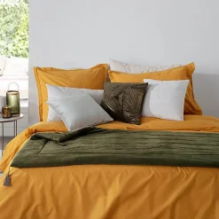 Édredon Sonia - velours - vert kaki 80x180 cm - Atmosphera>Atmosphera Créateur D'Intérieur Outlet