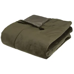 Atmosphera Créateur D'Intérieur Édredon velours 80x180 cm Sonia kaki* Boutis, Couvre-Lit, Édredon