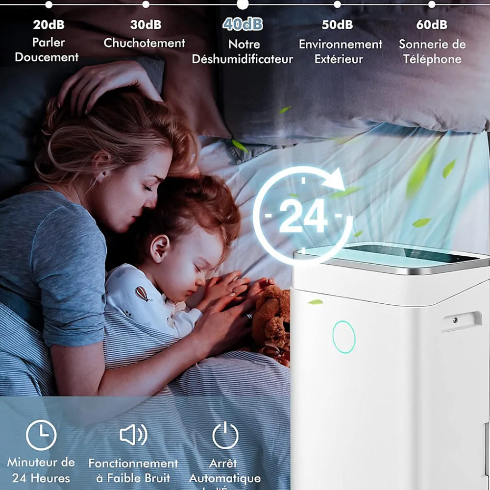 Déshumidificateur 25 L Jour Déshumidificateur électrique Minuterie 24H 2 Vitesses de Ventilation 2 Modes>Giantex Outlet