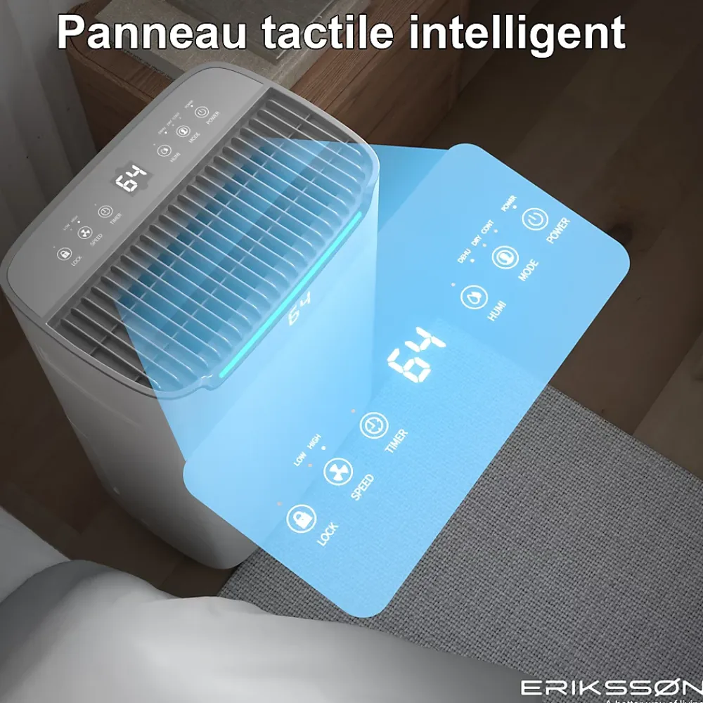 Eriksson Déshumidificateur 20 litres adapté pour chambre salon cave Dehumidifier* Déshumidificateur D'Air