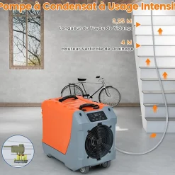 Déshumidificateur air 85 L jour Déshumidificateur Mobile avec Dégivrage Automatique Minuterie 24H Tuyau de drainage Pompe><noscript><img width=