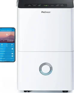 Nature Pro Déshumidificateur Compresseur Connecté 30L/jour avec Application Smartphone, Wi-Fi, Drainage continu* Déshumidificateur D'Air