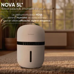 Déshumidificateur d'air - Nova 5L/jour, réservoir amovible, filtre à charbon actif, ioniseur intégré><noscript><img width=