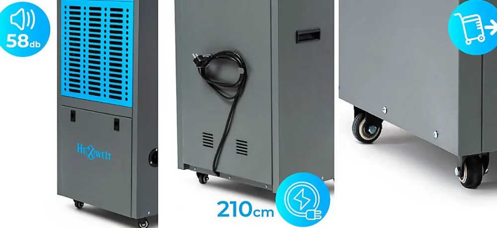 Déshumidificateur d'air industriel 138L/24H réservoir 10L absorbeur d'humidité 1 pièce.>Hexwelt Sale