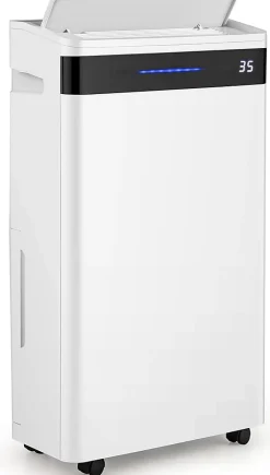 Déshumidificateur d'air 28,5L/Jour, 4 Modes, Réservoir d'Eau 5,5L, Minuterie 0-24H, avec Roues pour Chambre, Salon 35m²>Giantex Discount