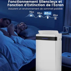 Déshumidificateur d'air 28,5L/Jour, 4 Modes, Réservoir d'Eau 5,5L, Minuterie 0-24H, avec Roues pour Chambre, Salon 35m²><noscript><img width=