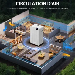 Déshumidificateur d'air 12L/jour mobile silencieux réservoir 2,1L timer 24H écran LED témoin d'humidité filtre lavable><noscript><img width=