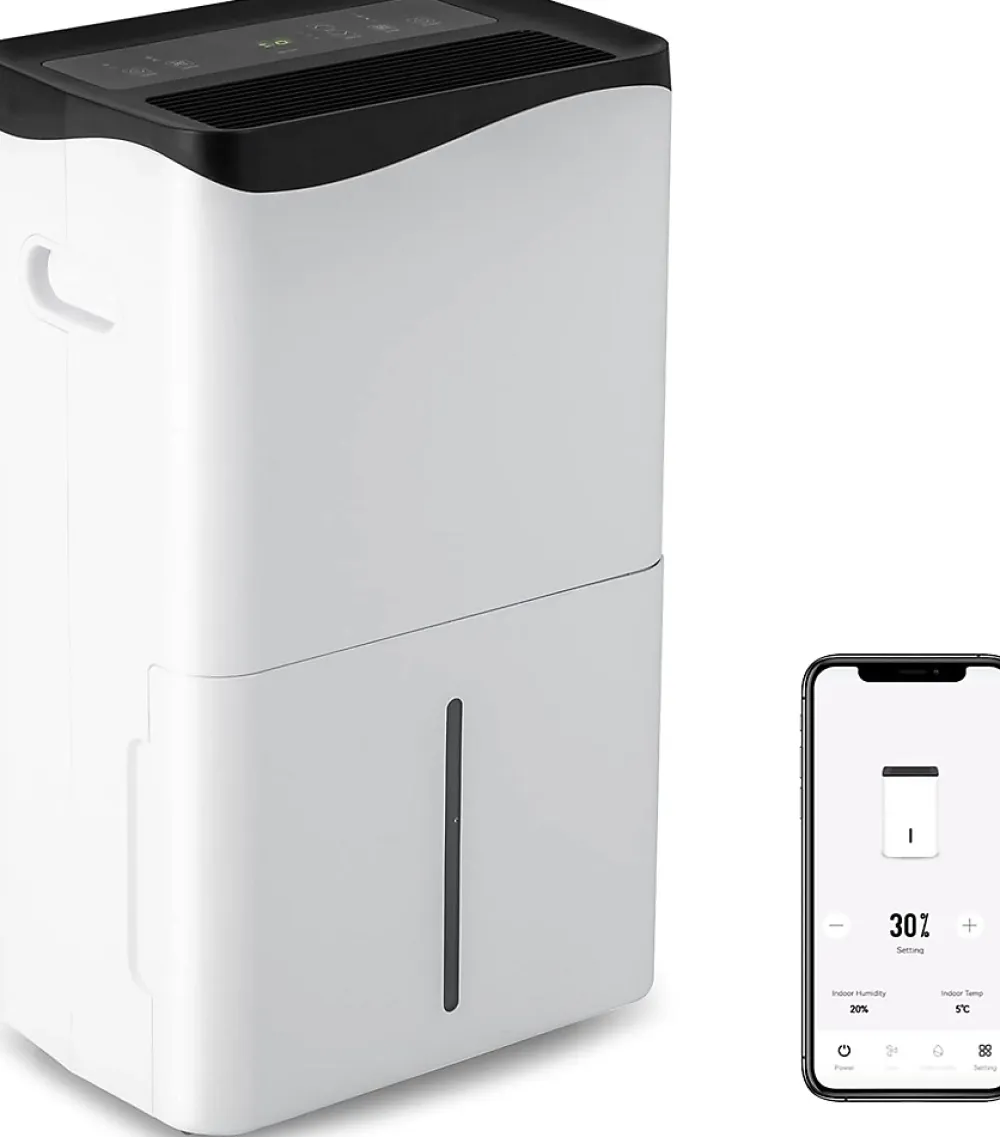 Giantex Déshumidificateur 50L Jour pour Pièces 60 avec 4 Modes 2 Vitesses De Ventilateur écran Tactile Contrôle Wifi Minuterie 24H* Déshumidificateur D'Air
