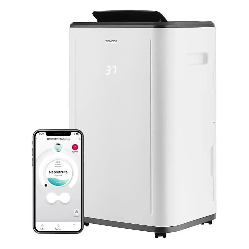 Déshumidificateur mobile intelligent - - SDH 2028WH - 360 W - 20 L/jour - Réservoir : 6 L - 2 vitesses - Blanc>Sencor Hot
