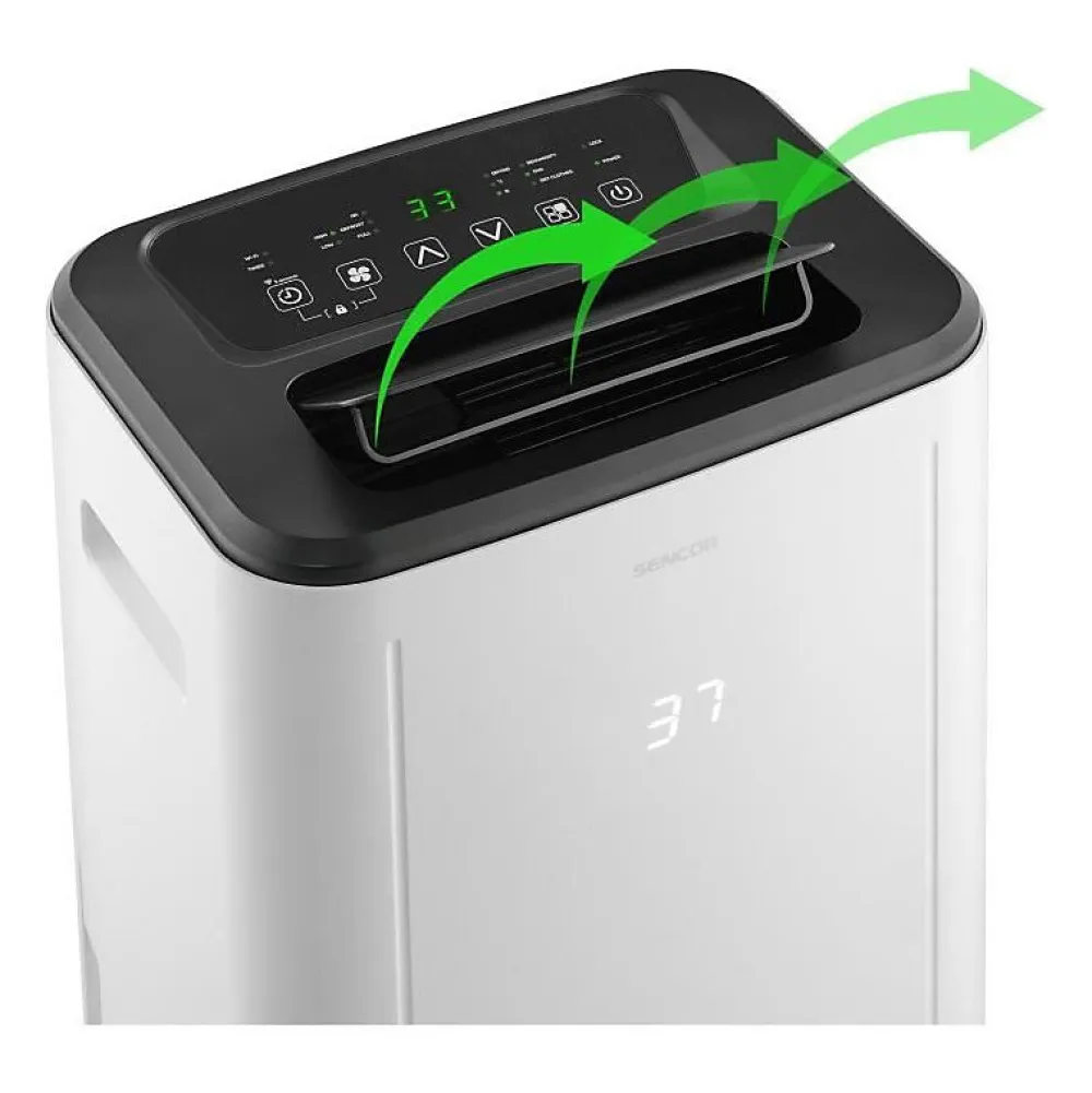 Déshumidificateur mobile intelligent - - SDH 2028WH - 360 W - 20 L/jour - Réservoir : 6 L - 2 vitesses - Blanc>Sencor Hot
