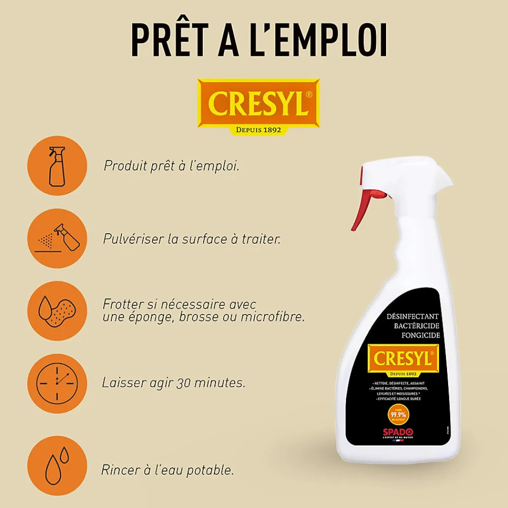 Désinfectant bactéricide fongicide Cresyl 500ml>Spado Best