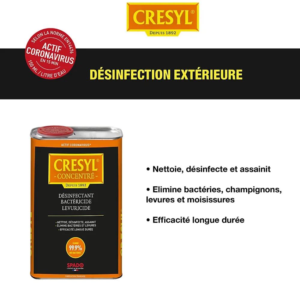 Spado Désinfectant bactéricide fongicide 1L, Cresyl* Désinfectant