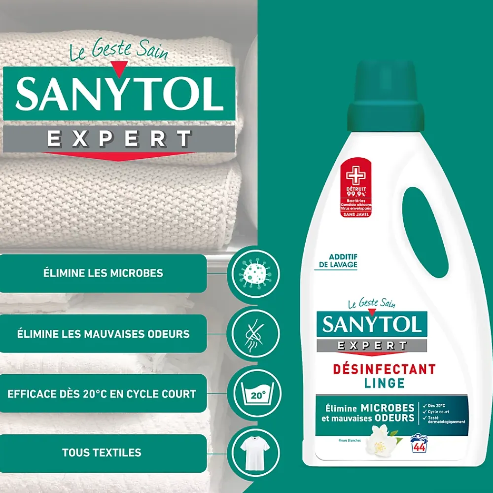 Sanytol Désinfectant linge senteur fraîche 2L* Entretien Du Textile